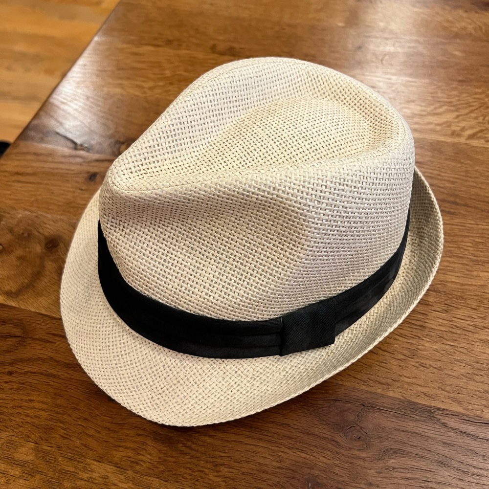 Straw fedora hat